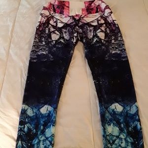 Purple pink blue white leggings